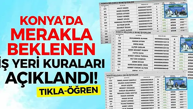 Konya'da Merakla Beklenen İş Yeri Kuraları Açıklandı! Tıkla-Öğren