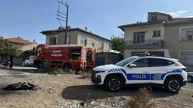 Konya'da müstakil ev alevlere teslim oldu!