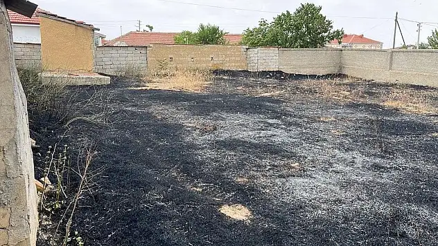 Konya'da ot yangınında facia önlendi