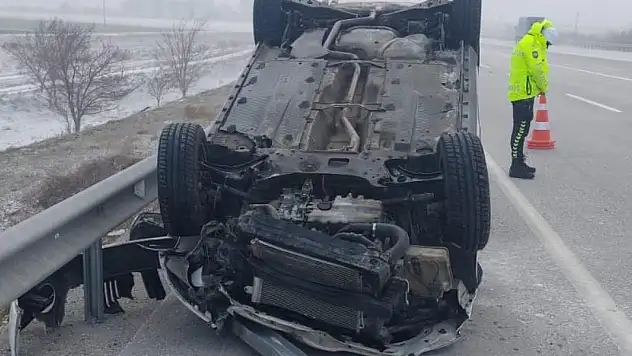 Konya'da otomobil takla attı: 1 yaralı