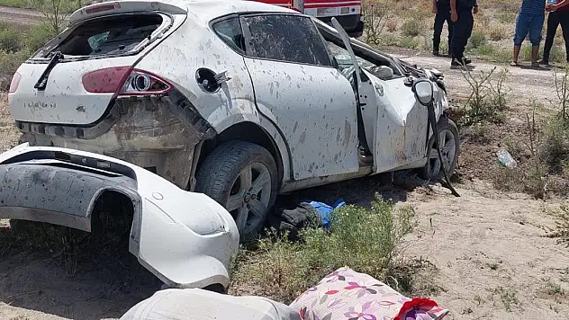 Konya'da otomobil takla attı: 2 yaralı