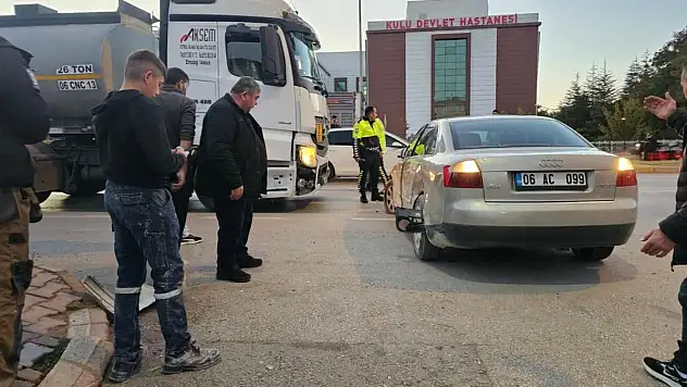 Konya'da tanker ile otomobil çarpıştı