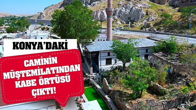 Konya'daki caminin müştemilatından Kabe örtüsü çıktı!