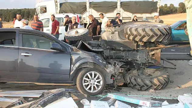 Konya'daki kazada traktör sürücüsü kurtarılamadı!