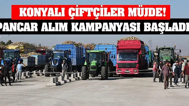 Konyalı çiftçiler müjde! Pancar alım kampanyası başladı!