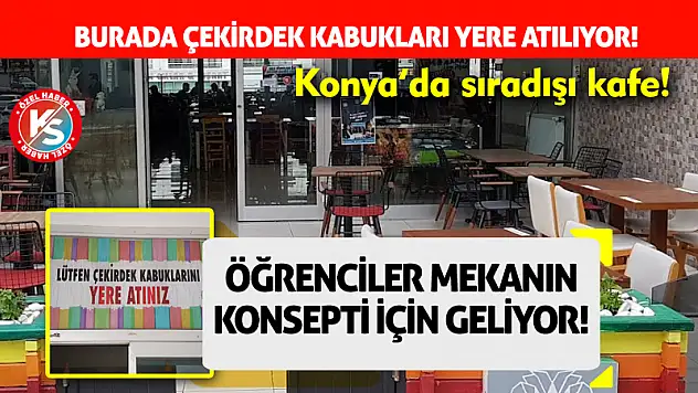 Konya'nın sıradışı kafesi! Burada çekirdek kabuklarını yere atmak serbest!
