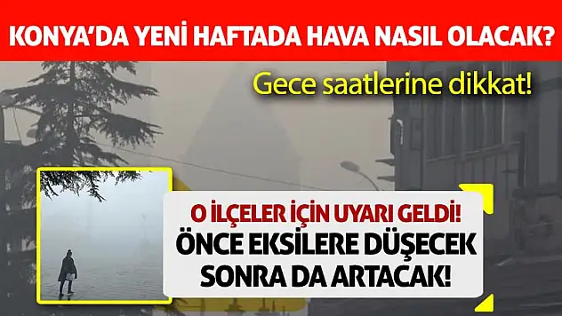 Konya'ya Pus Geliyor, Soğuk Artıyor! -5'lere Kadar Düşecek!