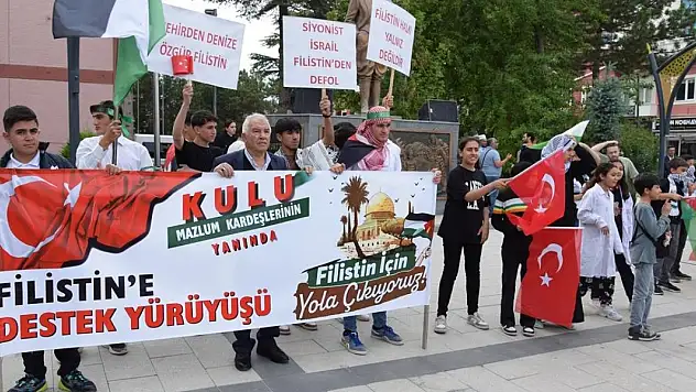 Kulu'da Filistin'e destek yürüyüşü yapıldı