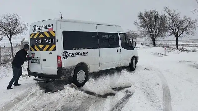 Kulu'da kar yağışı etkili oldu