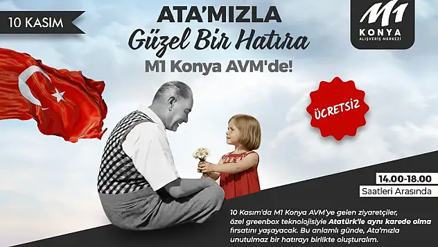 M1 Konya AVM'de 10 Kasım'a özel dijital hatıra etkinliği