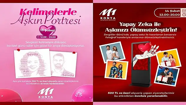 M1 Konya AVM'den Sevgililer Günü'ne özel etkinlikler