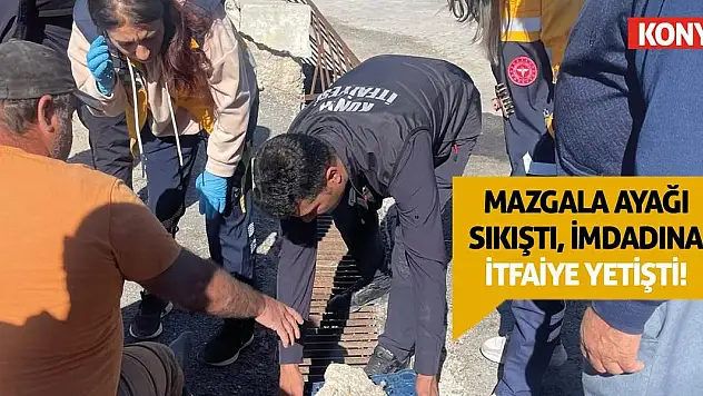 Mazgala Ayağı Sıkıştı, İmdadına İtfaiye Yetişti!