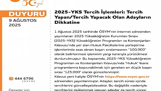 ÖSYM, yeni YKS tercih kılavuzunu yayımladı