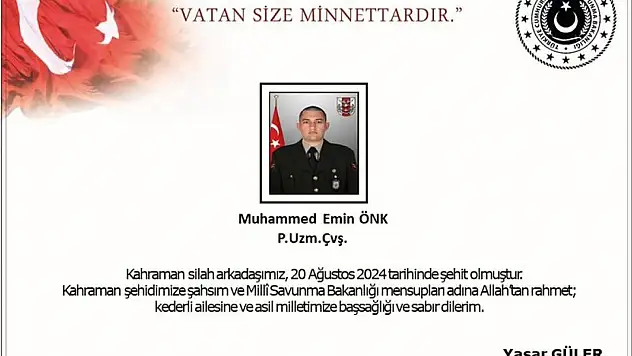 Pençe-Kilit Operasyonu bölgesinde yaralanan asker şehit oldu