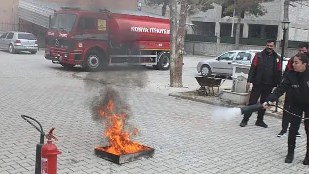 Sarayönü'nde yangın tatbikatı yapıldı