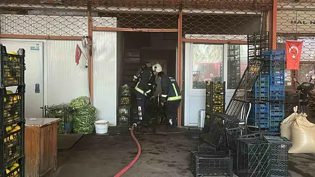 Sebze ve meyve deposunda yangın