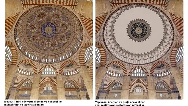 Selimiye Kubbe süslemeleri restorasyonuna mahkeme dur dedi