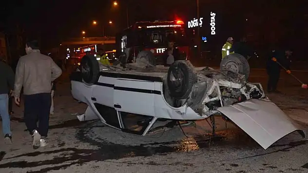 Takla atan otomobilden sağ çıktı