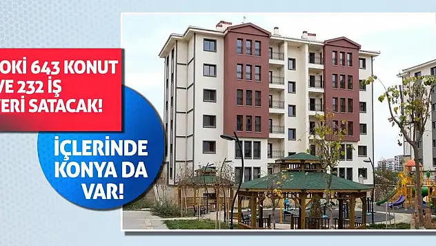TOKİ 643 konut ve 232 iş yeri satacak! İçlerinde Konya da var!