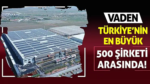 Vaden Türkiye'nin en büyük 500 şirketi arasında!
