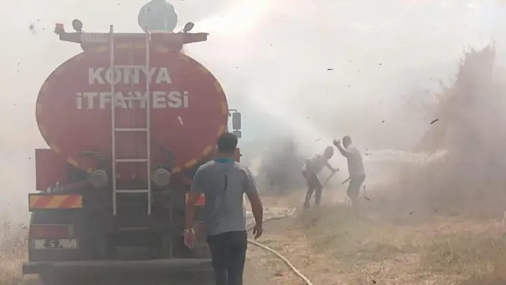 Konya'da feci yangın! Depo alevlere teslim oldu