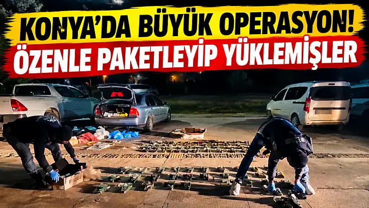 Konya'da ekipler harekete geçti! Araçlardan çıkan pes dedirtti