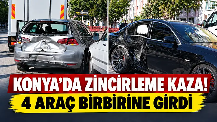Konya'da korkutan kaza! Peş peşe çarpıştılar: 3 yaralı