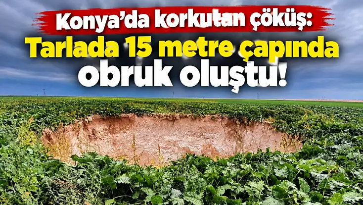Konya'da obruk dehşeti: Bu kez pancar tarlasında ortaya çıktı!