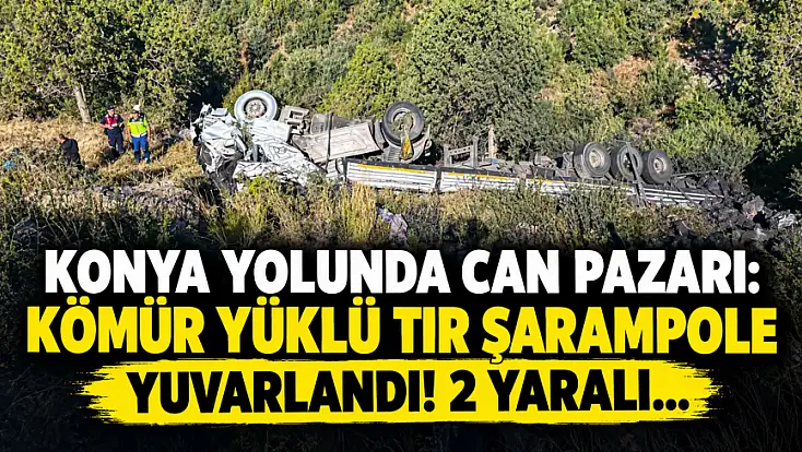 Konya istikametinden geliyordu: Kontrolden çıkan tır devrildi!