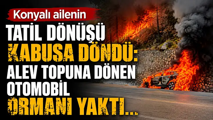 Konyalı ailenin tatil dönüşü kabusa döndü: Alev topuna dönen otomobil ormanı yaktı...