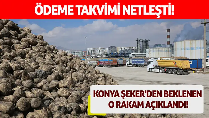 Ödeme takvimi netleşti! Konya Şeker'den beklenen o rakam açıklandı!