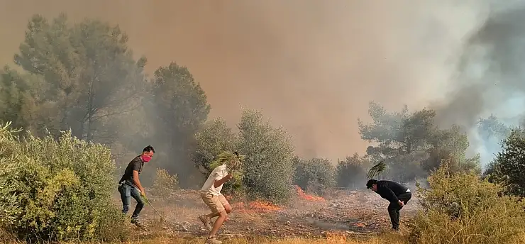Aksu'daki orman yangınının kontrol altına alma çalışmaları devam ediyor
