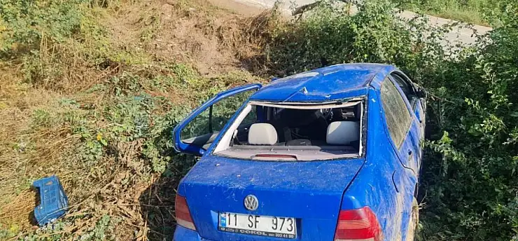 Kontrolden çıkan otomobil takla attı: 1 yaralı!