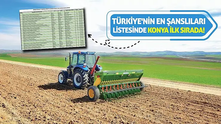 Türkiye'nin en şanslıları listesinde Konya ilk sırada!