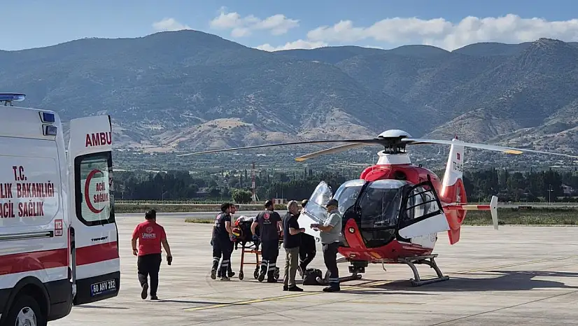 Yaşlı kadın helikopter ambulansla Konya'ya sevk edildi