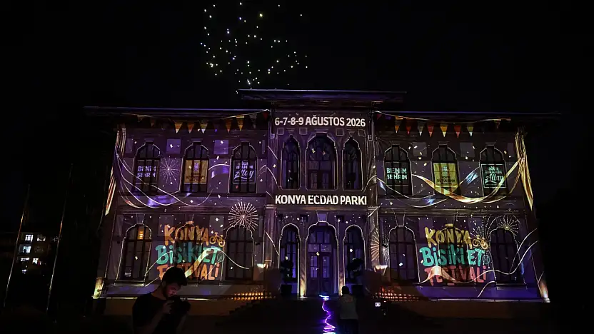 Konya Bisiklet Festivali'ne yakışır görsel şölen! İzleyenler hayran kaldı