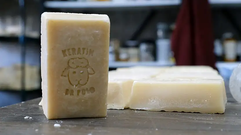 Konya'da 20 yıllık çalışmayla koyun yününden keratinli sabun üretildi!