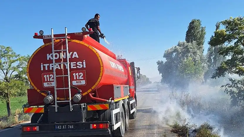 Konya'da çıkan yangın kabusu yaşatıyordu! Yakılan ateş kontrolden çıktı!