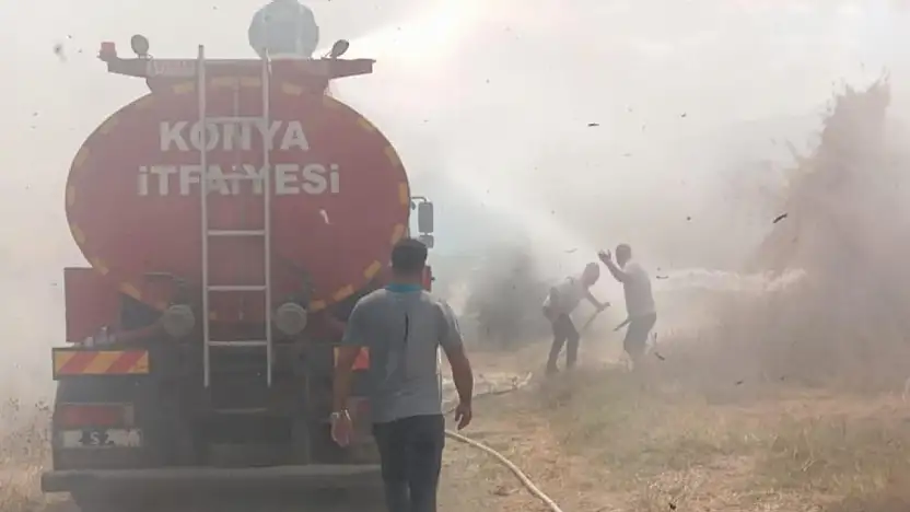 Konya'da feci yangın! Depo alevlere teslim oldu