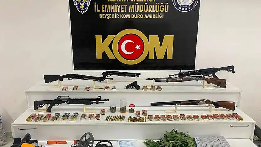 Konya'da kaçak silah operasyonu! Binlerce parça ele geçirildi
