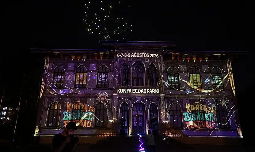Konya Bisiklet Festivali'ne yakışır görsel şölen! İzleyenler hayran kaldı
