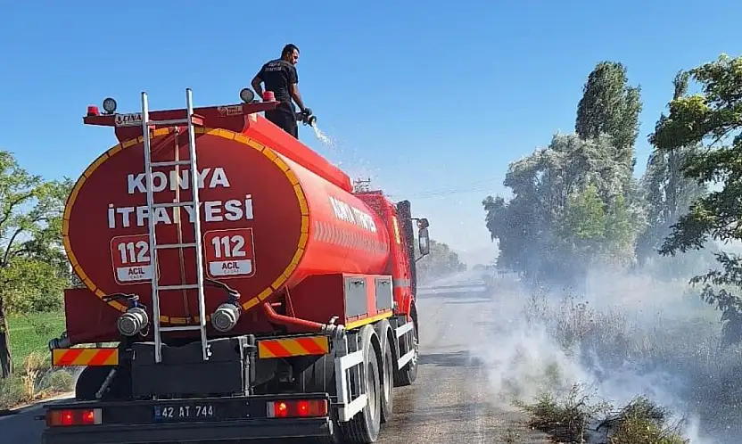 Konya'da çıkan yangın kabusu yaşatıyordu! Yakılan ateş kontrolden çıktı!