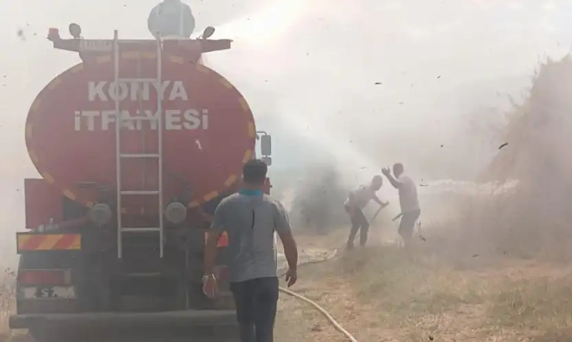 Konya'da feci yangın! Depo alevlere teslim oldu