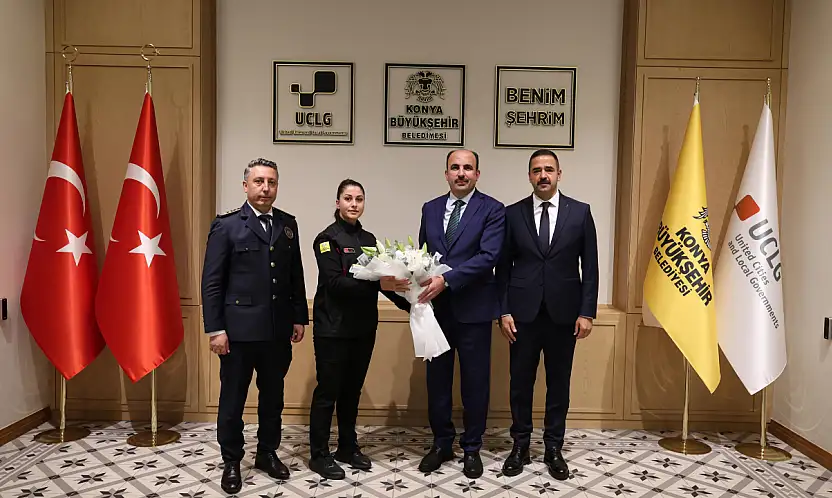 Konya'nın kahramanları Başkan Altay'ı ziyaret etti