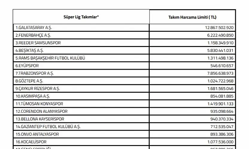 TFF, transferdeki harcama limitlerini belirledi! İşte Konyaspor'un limiti